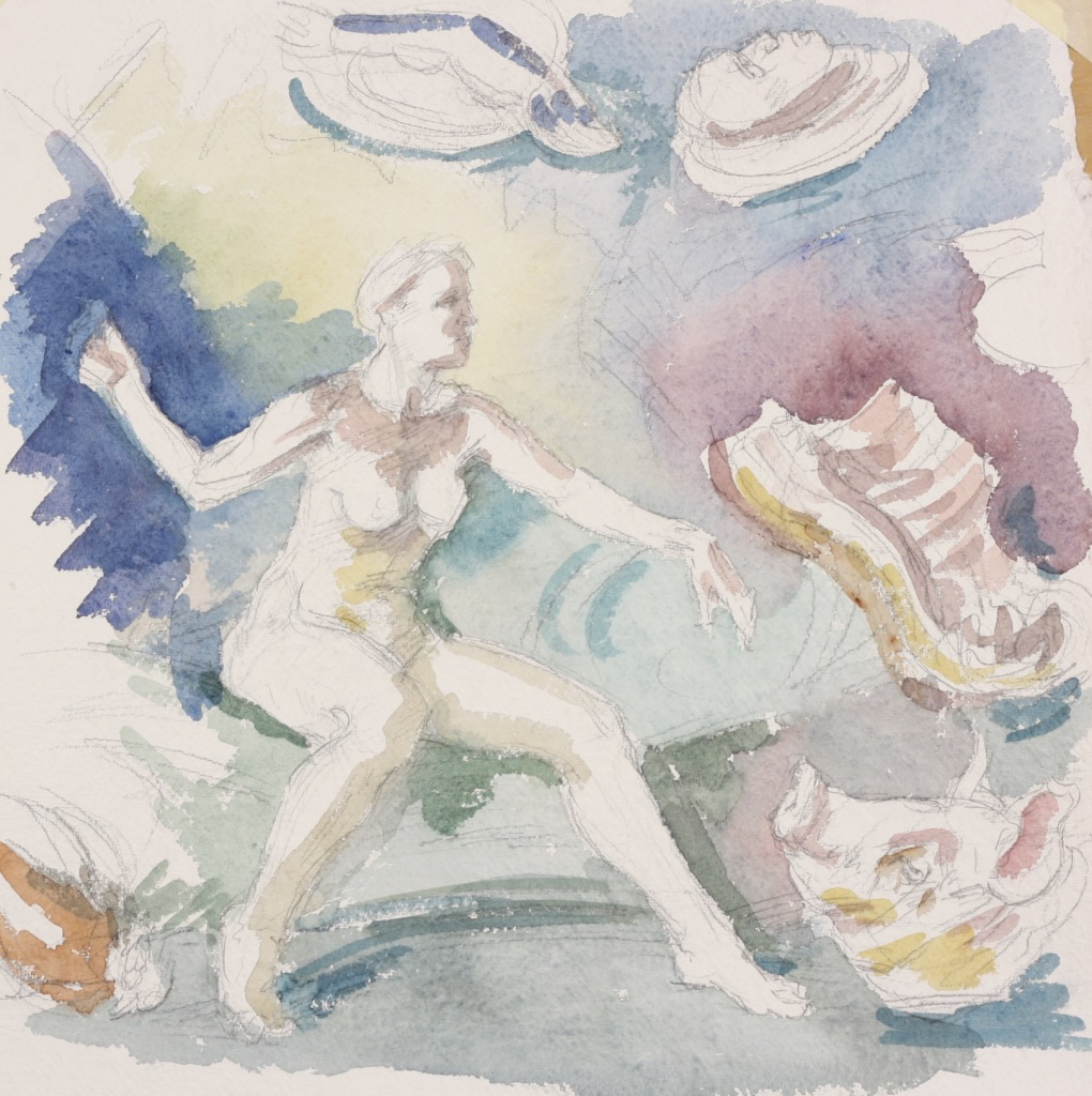 Tracian Women; watercolor, 35 x 35 cm, 2011