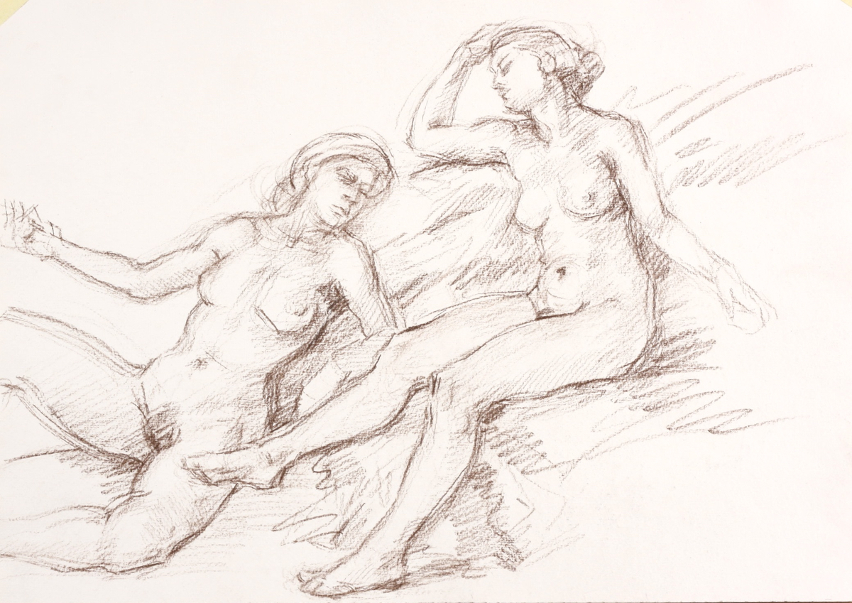 The Tracian Women; charcoal on paper,30 x 42 cm, 2012